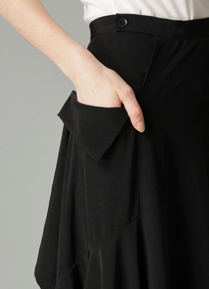 Ta/Pe CREPE DE CHINE FLARE WRAP SKIRT