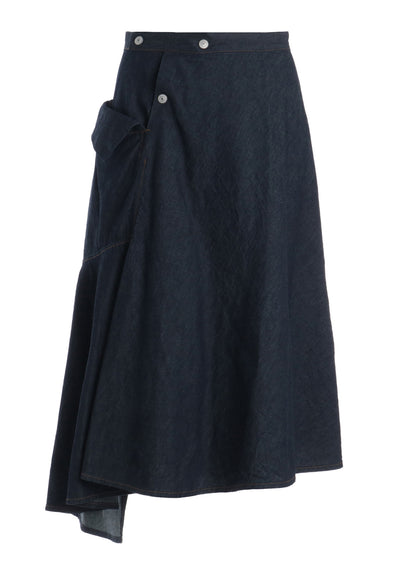 8OZ BIO DENIM FLARE WRAP SKIRT