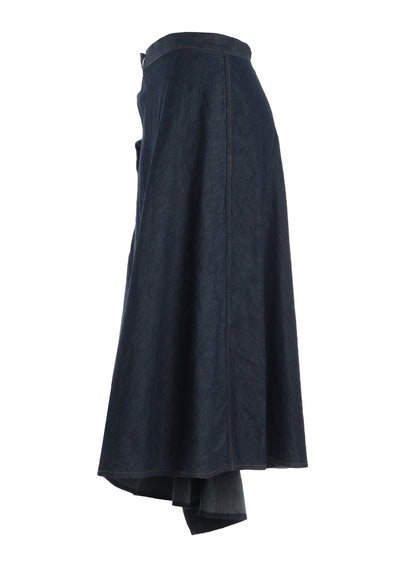 8OZ BIO DENIM FLARE WRAP SKIRT