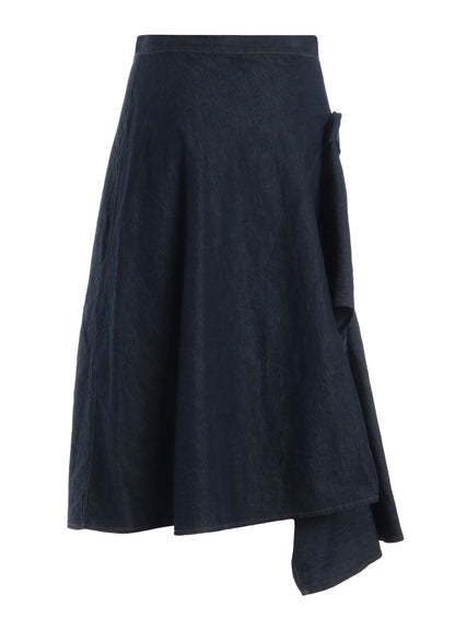 8OZ BIO DENIM FLARE WRAP SKIRT
