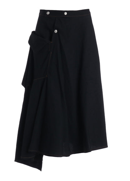 8OZ BIO DENIM FLARE WRAP SKIRT