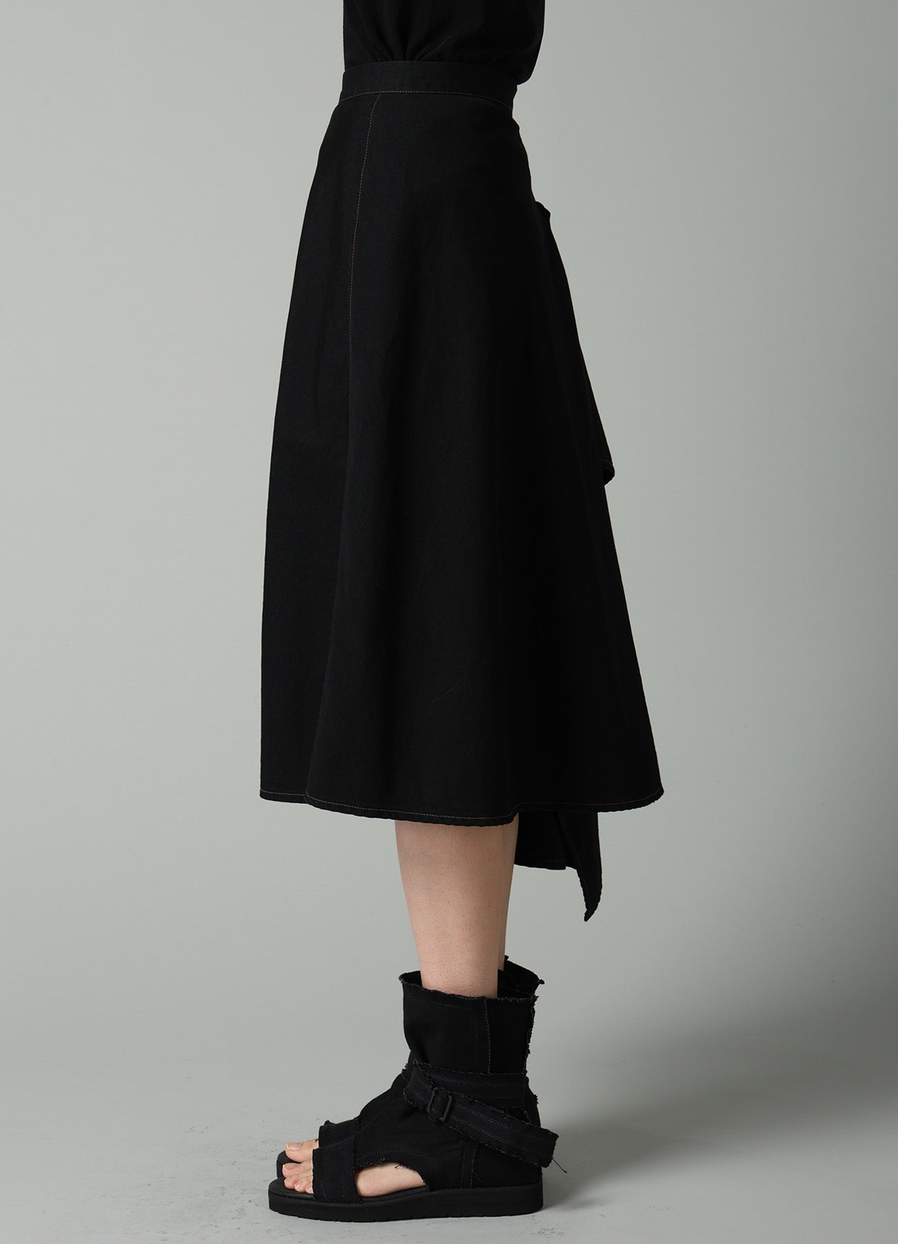 8OZ BIO DENIM FLARE WRAP SKIRT