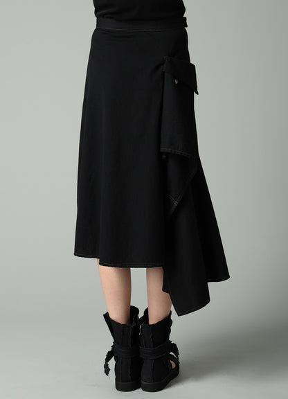 8OZ BIO DENIM FLARE WRAP SKIRT