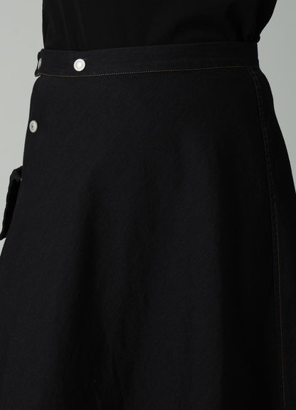 8OZ BIO DENIM FLARE WRAP SKIRT