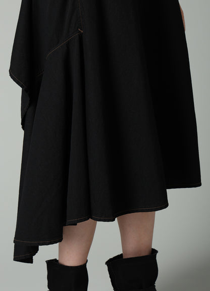 8OZ BIO DENIM FLARE WRAP SKIRT