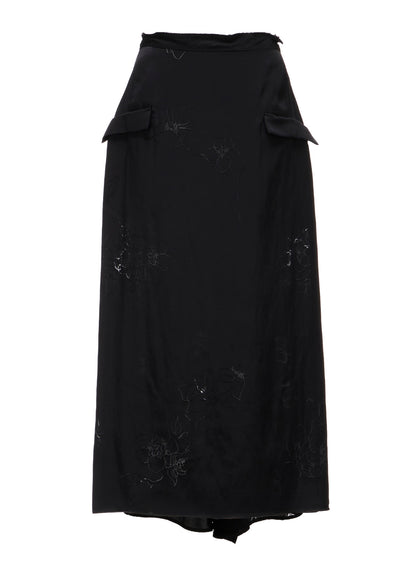 BACK-TIE GATHERED SKIRT