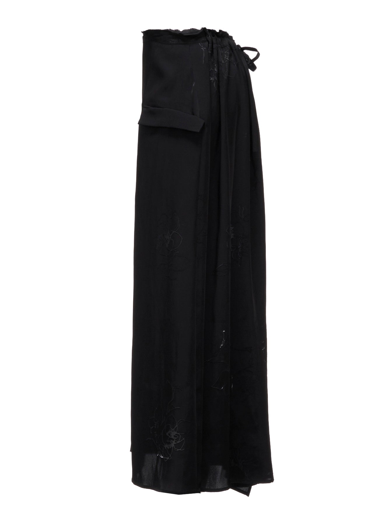BACK-TIE GATHERED SKIRT