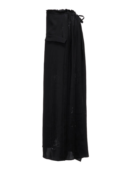 BACK-TIE GATHERED SKIRT
