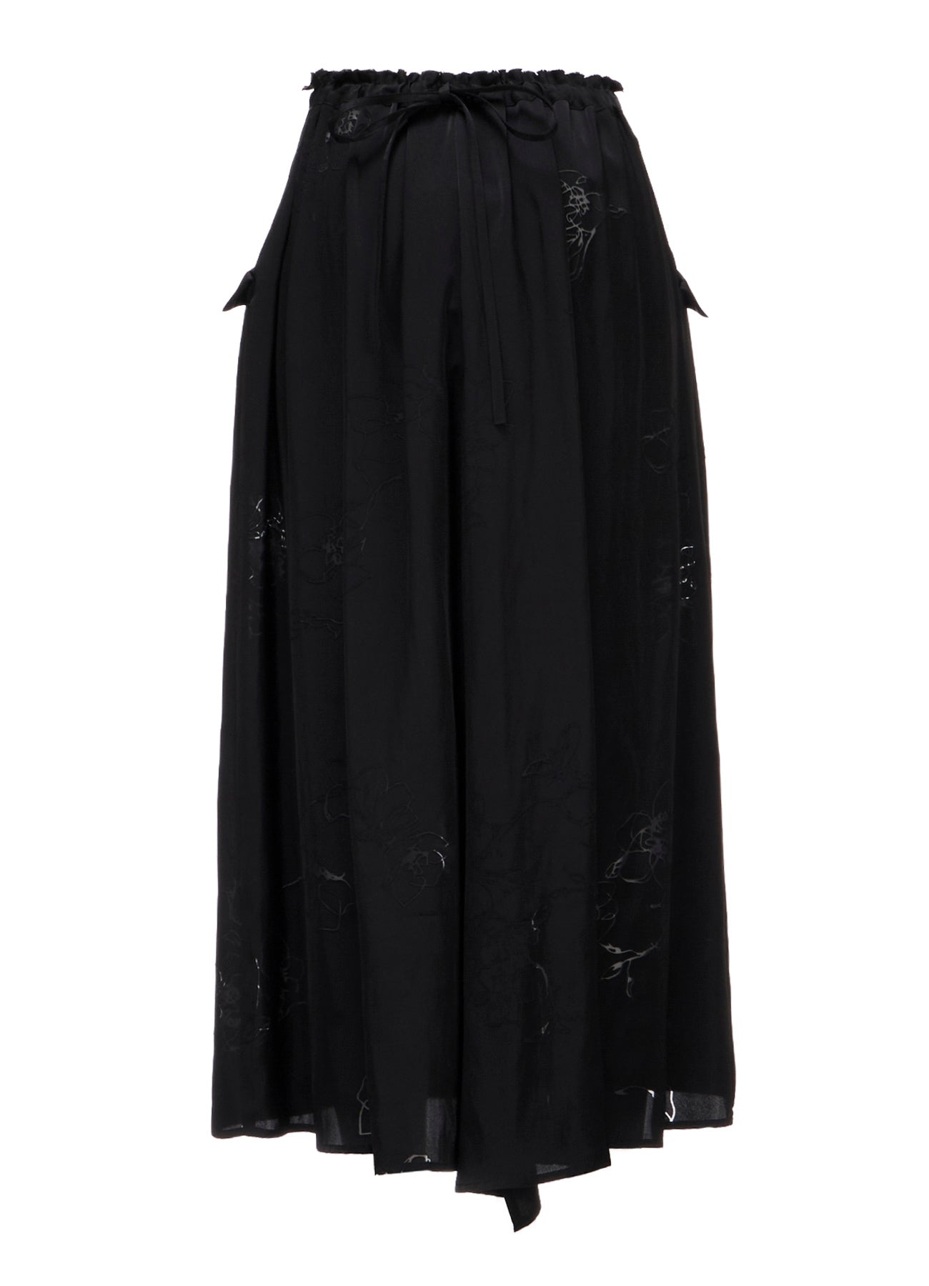 BACK-TIE GATHERED SKIRT