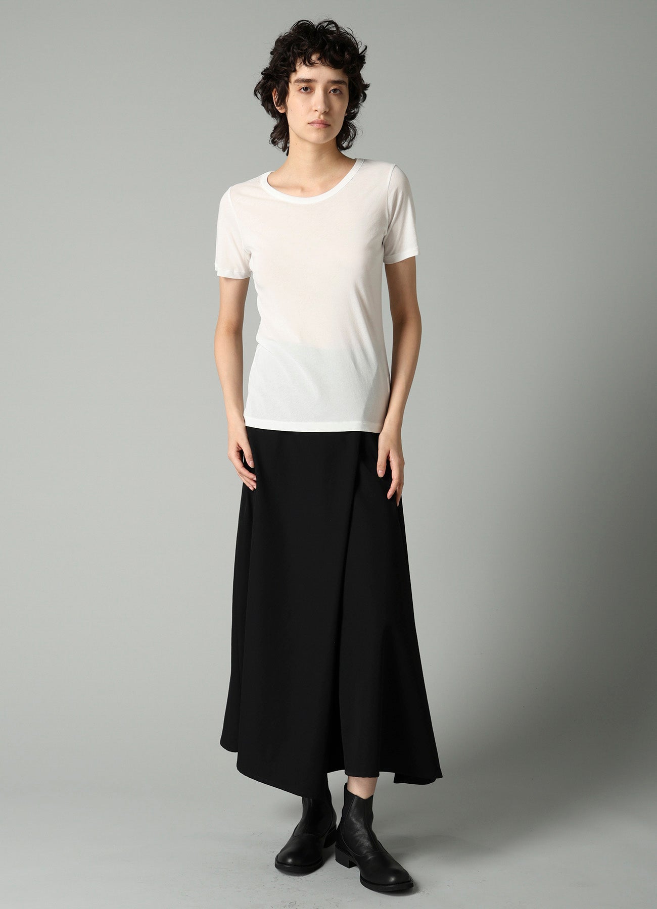 HIGH TWISTED SINGLE JERSEY SHORT SLV ROUND NECK T