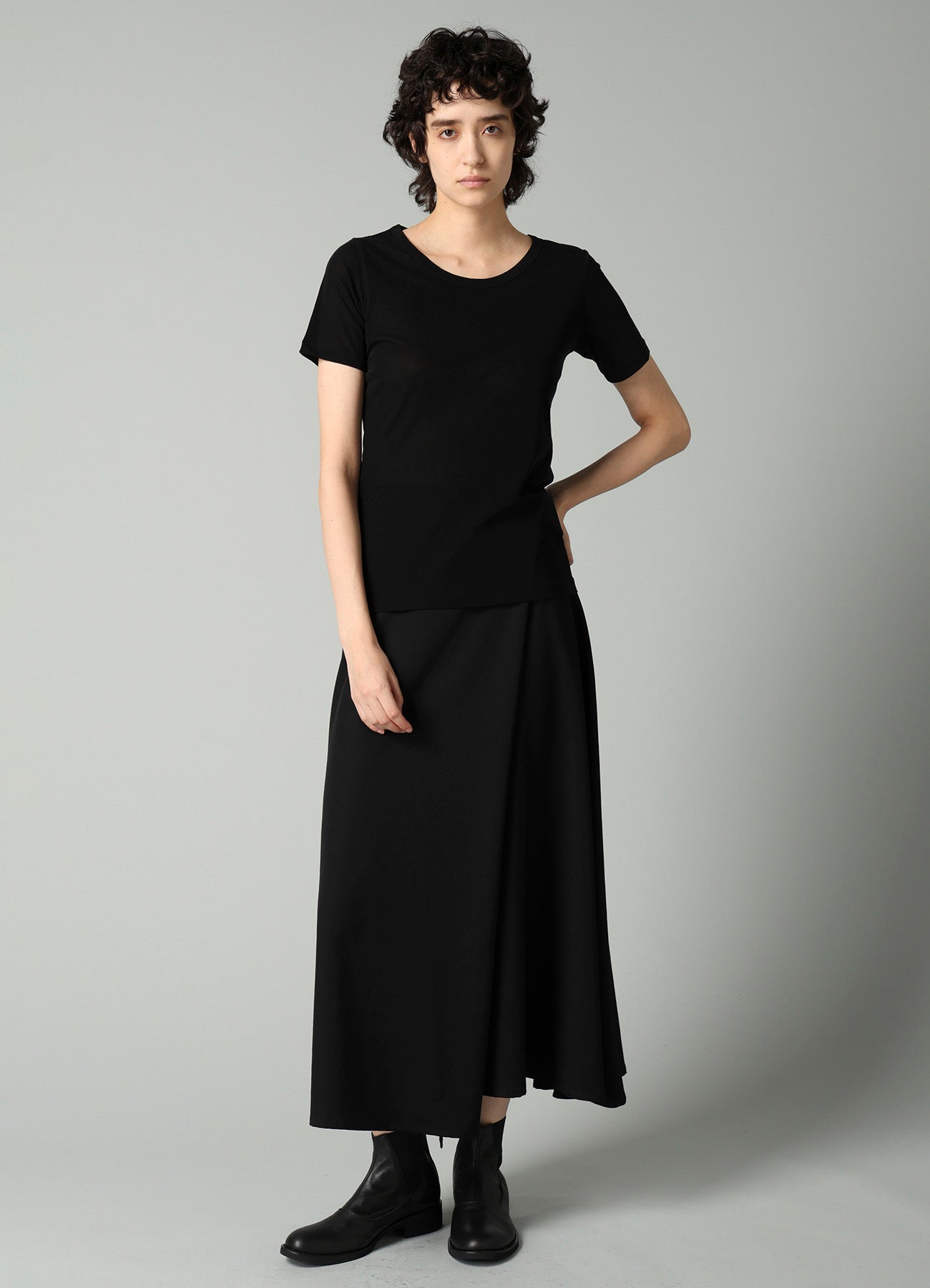 HIGH TWISTED SINGLE JERSEY SHORT SLV ROUND NECK T