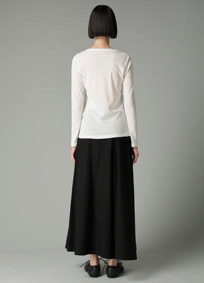 HIGH TWISTED SINGLE JERSEY LONG SLV ROUND NECK T