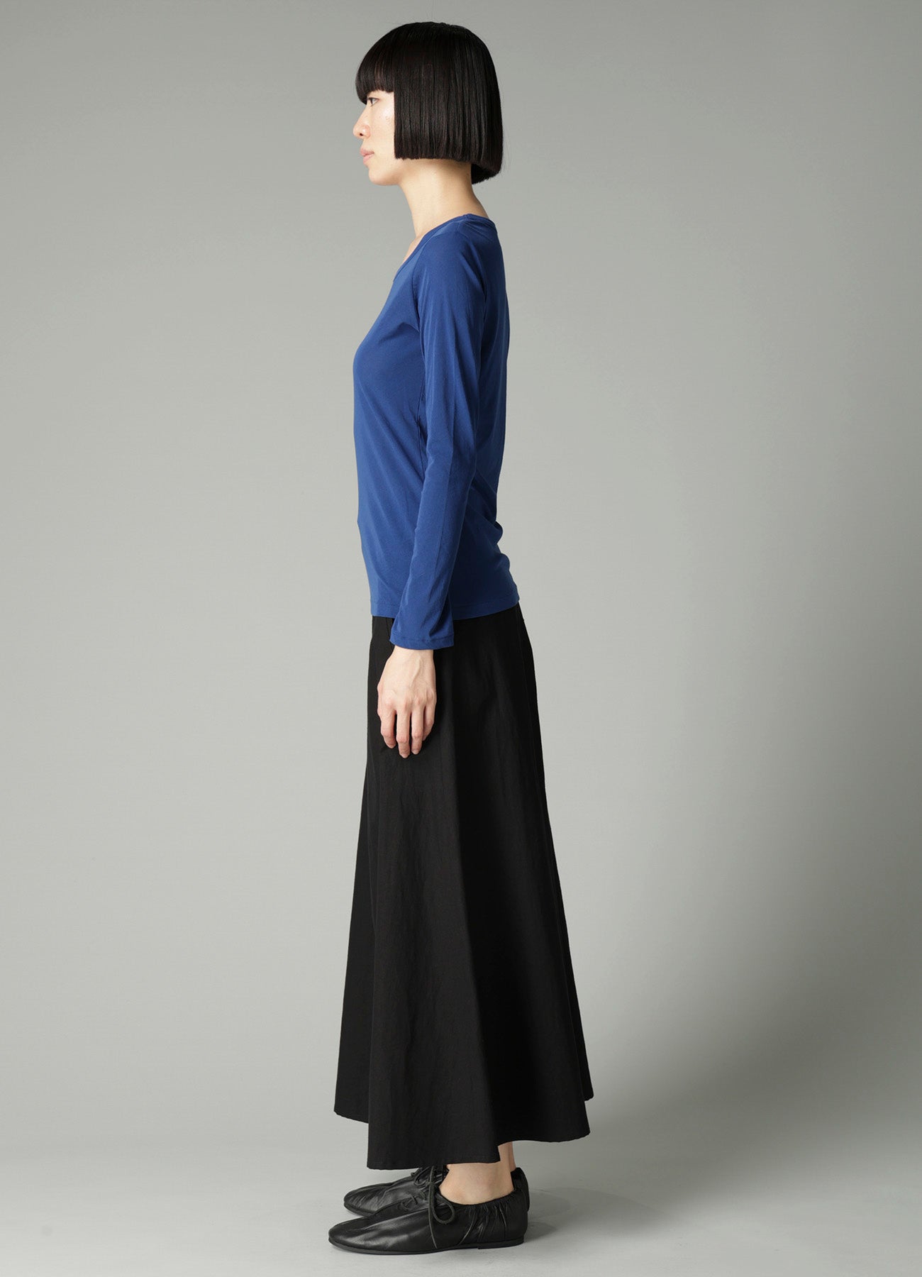 HIGH TWISTED SINGLE JERSEY LONG SLV ROUND NECK T