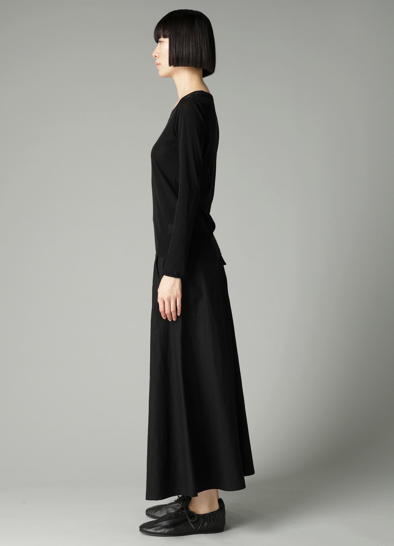 HIGH TWISTED SINGLE JERSEY LONG SLV ROUND NECK T