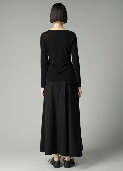 HIGH TWISTED SINGLE JERSEY LONG SLV ROUND NECK T