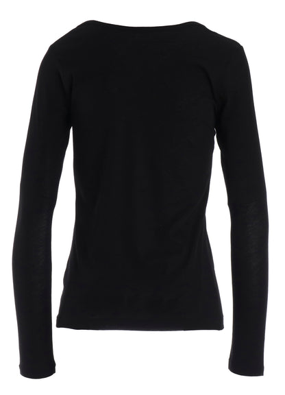 HIGH TWISTED SINGLE JERSEY LONG SLV ROUND NECK T