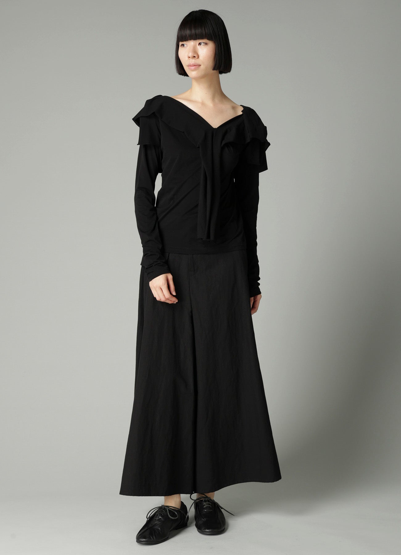 SUPIMA SINGLE JERSEY BIG COLLAR LONG SLV T