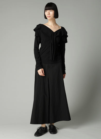 SUPIMA SINGLE JERSEY BIG COLLAR LONG SLV T