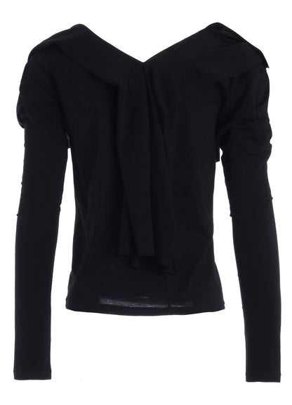 SUPIMA SINGLE JERSEY BIG COLLAR LONG SLV T