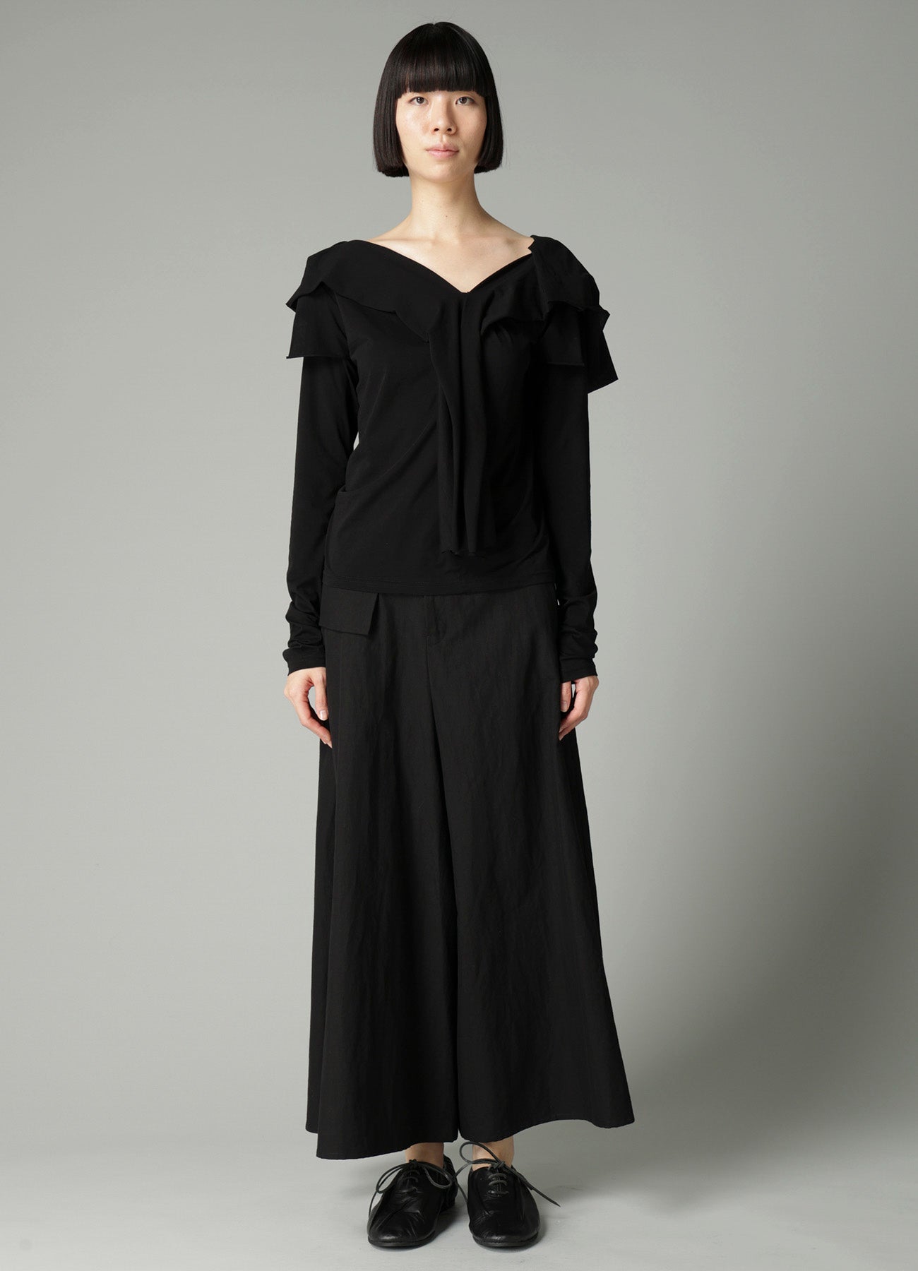 SUPIMA SINGLE JERSEY BIG COLLAR LONG SLV T