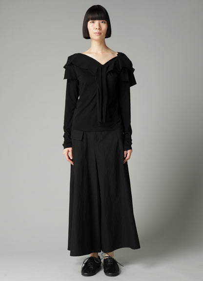 SUPIMA SINGLE JERSEY BIG COLLAR LONG SLV T