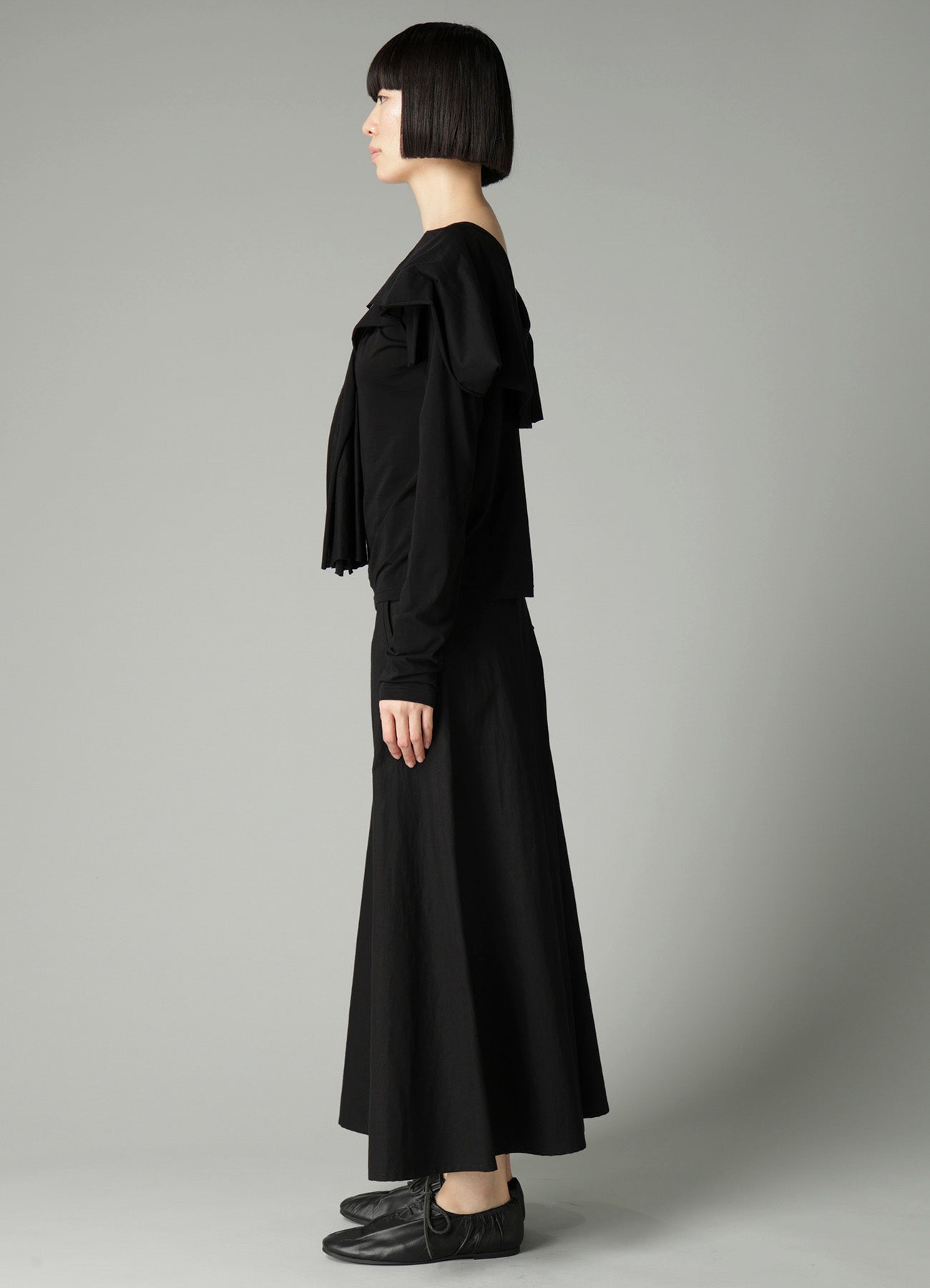 SUPIMA SINGLE JERSEY BIG COLLAR LONG SLV T