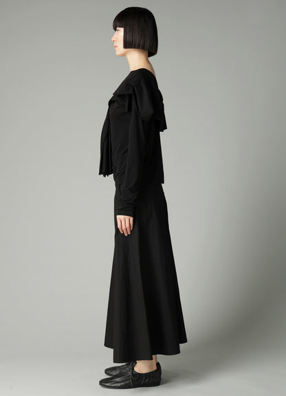 SUPIMA SINGLE JERSEY BIG COLLAR LONG SLV T