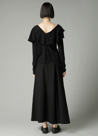 SUPIMA SINGLE JERSEY BIG COLLAR LONG SLV T