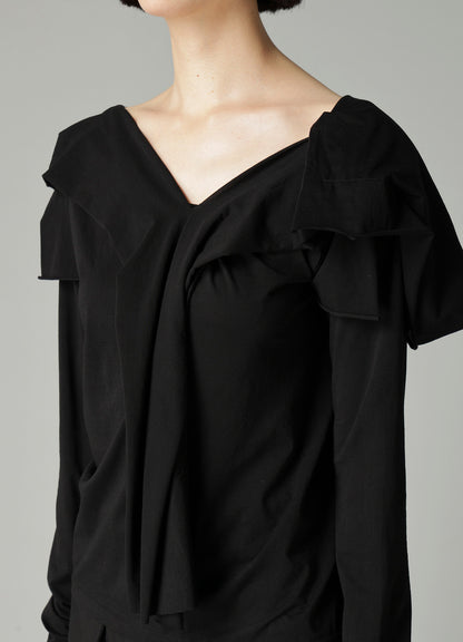 SUPIMA SINGLE JERSEY BIG COLLAR LONG SLV T