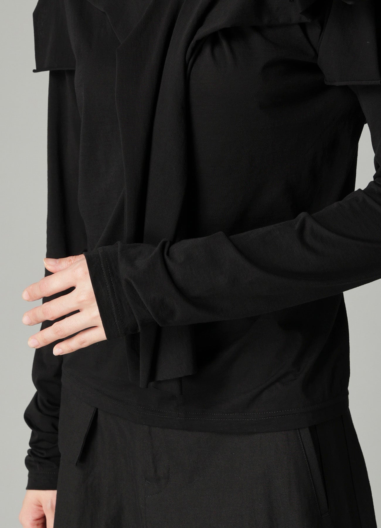 SUPIMA SINGLE JERSEY BIG COLLAR LONG SLV T