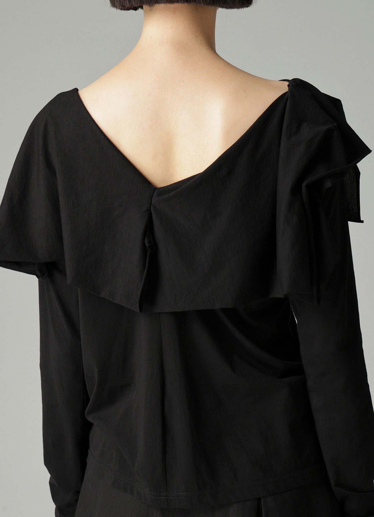 SUPIMA SINGLE JERSEY BIG COLLAR LONG SLV T