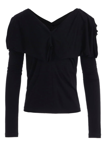 SUPIMA SINGLE JERSEY BIG COLLAR LONG SLV T