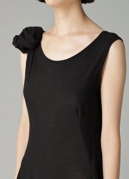 HIGH TWISTED SIINGLE JERSEY DRAPED DRESS