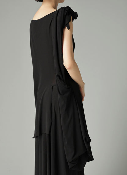 HIGH TWISTED SIINGLE JERSEY DRAPED DRESS