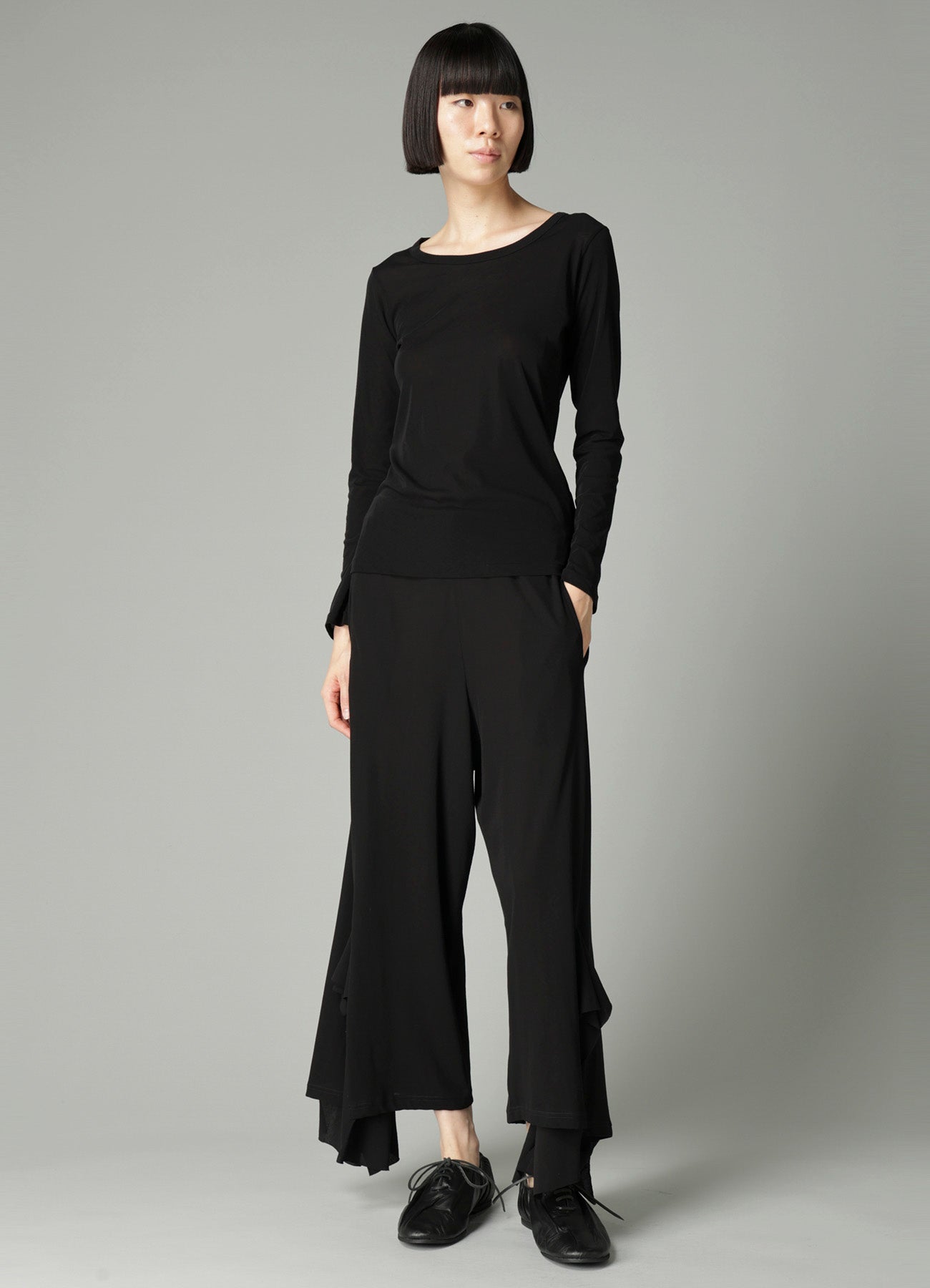 HIGH TWISTED SIINGLE JERSEY DRAPED PANTS