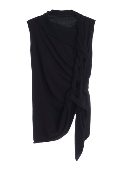HIGH TWISTED FRENCH TERRY BRAIDED SLEEVELESS T