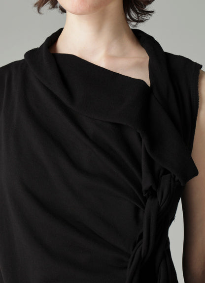 HIGH TWISTED FRENCH TERRY BRAIDED SLEEVELESS T