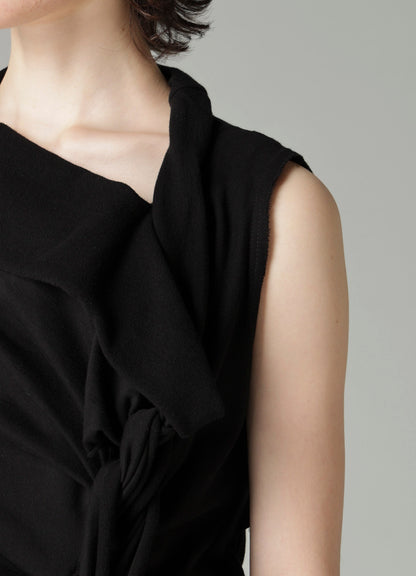 HIGH TWISTED FRENCH TERRY BRAIDED SLEEVELESS T