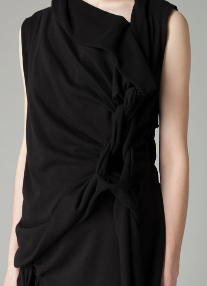 HIGH TWISTED FRENCH TERRY BRAIDED SLEEVELESS T