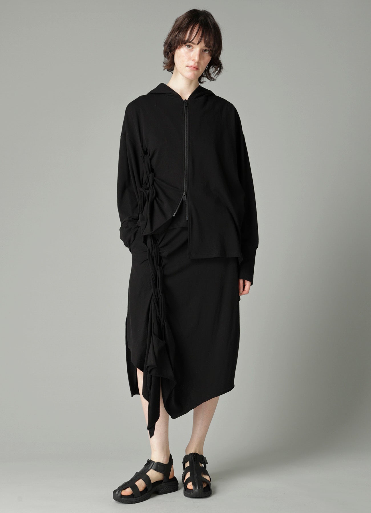 HIGH TWISTED FRENCH TERRY BRAIDED SKIRT