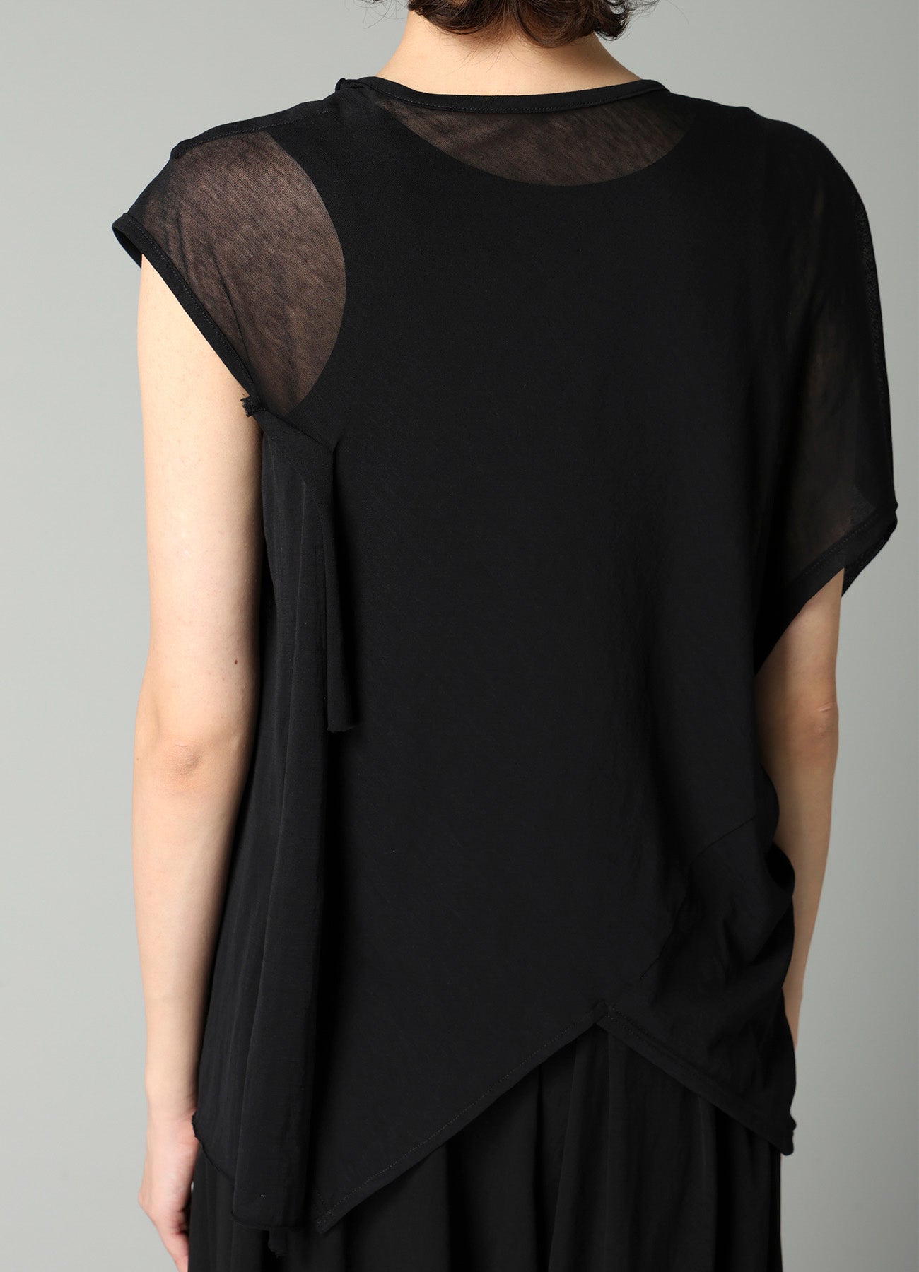 SHEER SINGLE JERSEY DRAPED SLEEVELESS CD