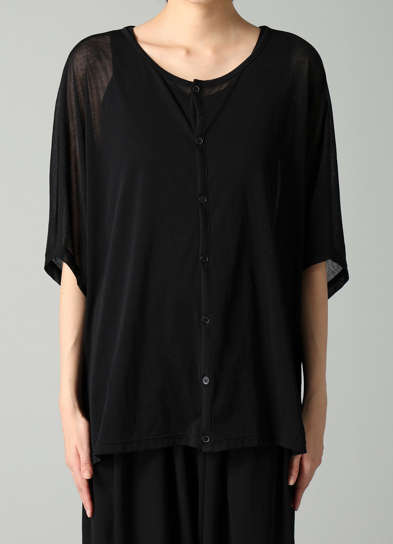 SHEER SINGLE JERSEY SHORT SLEEVE CARDIGAN – THE SHOP YOHJI YAMAMOTO