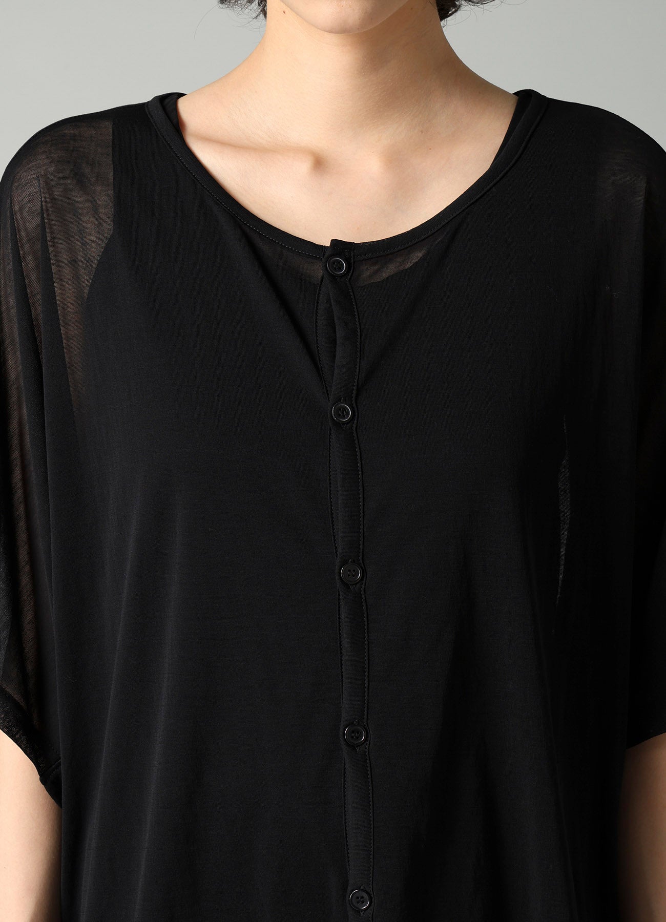 SHEER SINGLE JERSEY SHORT SLEEVE CARDIGAN – THE SHOP YOHJI YAMAMOTO