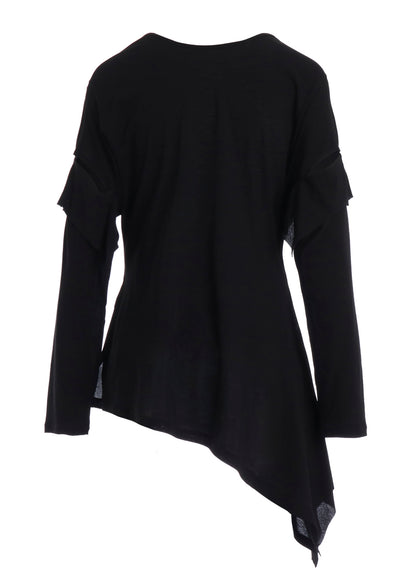 SOFT SINGLE JERSEY DRAPED SLEEVE T