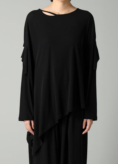 SOFT SINGLE JERSEY DRAPED SLEEVE T