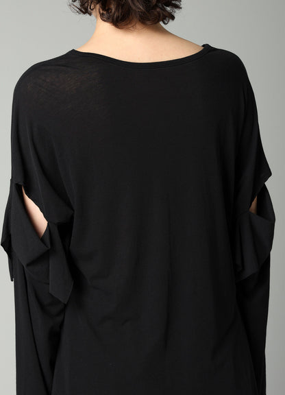 SOFT SINGLE JERSEY DRAPED SLEEVE T