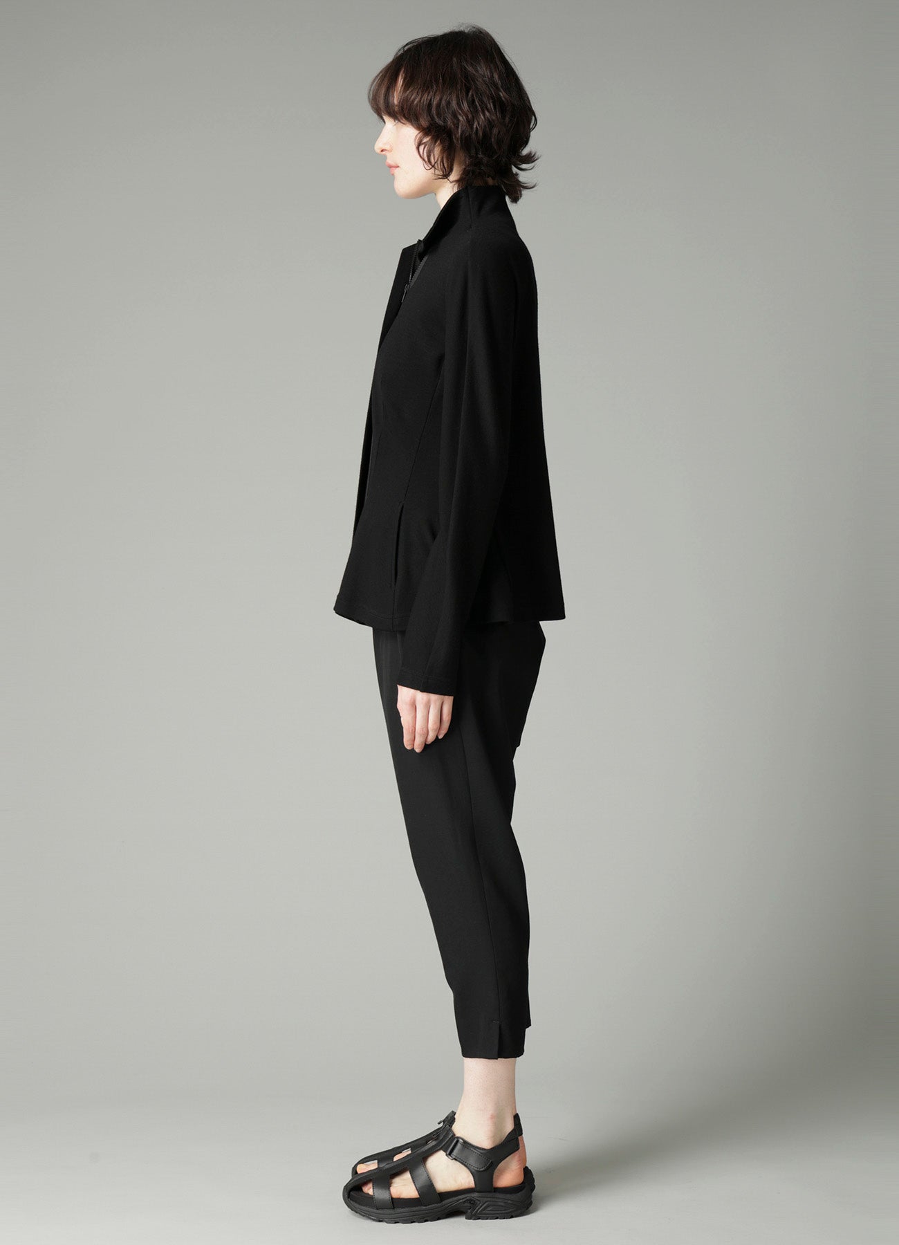 WOOL INTERLOCK WAIST DARTS ZIP CARDIGAN – THE SHOP YOHJI YAMAMOTO