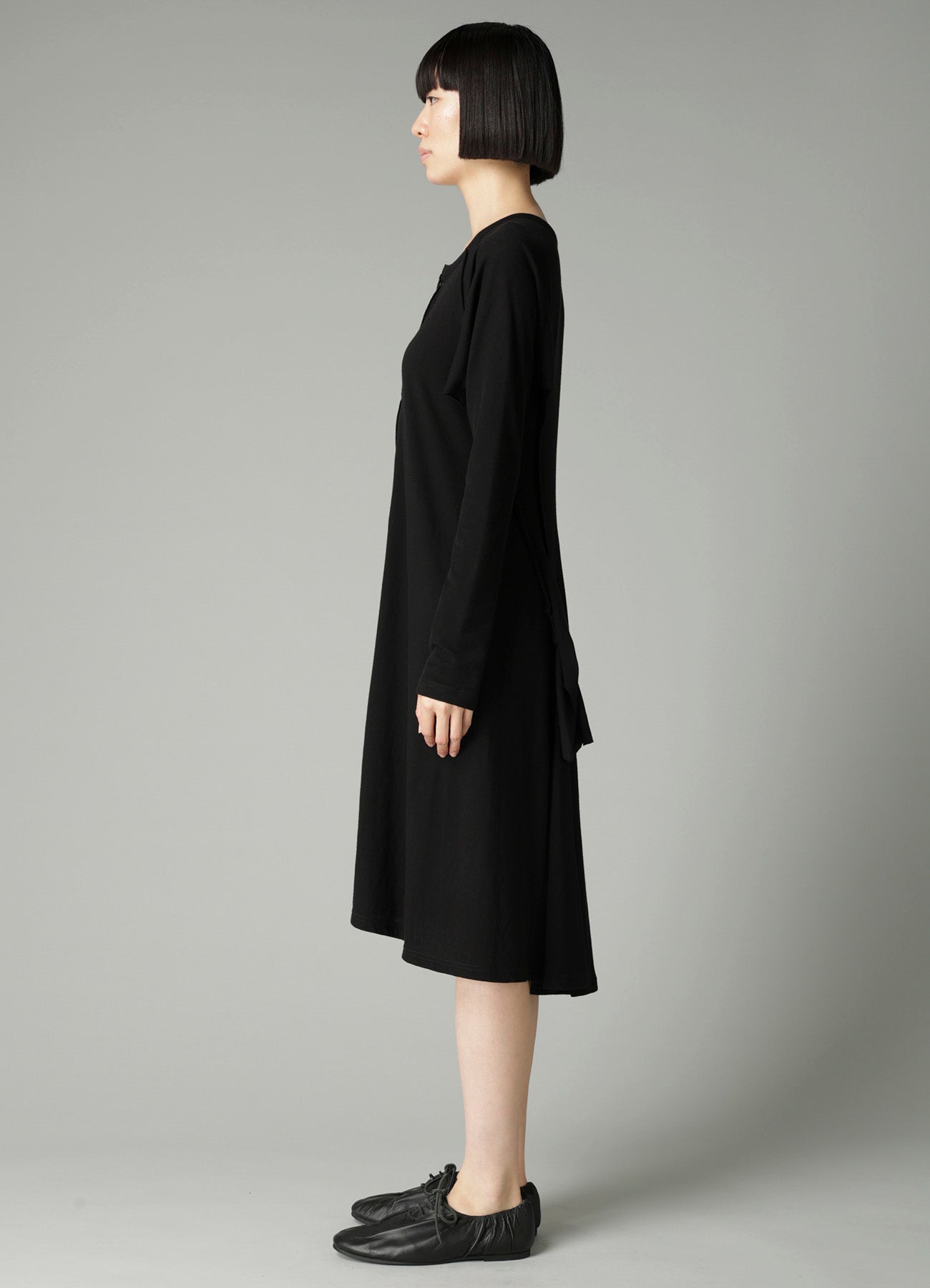 LOW D JERSEY FLARE LONG CARDIGAN