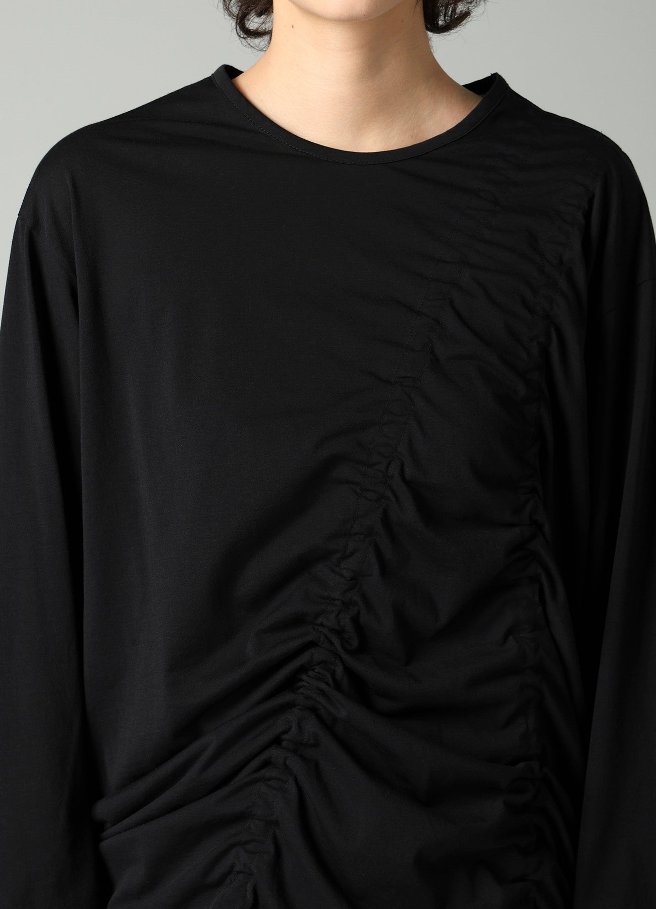 SINGLE JERSEY GATHER DETAIL LONG SLV T – THE SHOP YOHJI YAMAMOTO