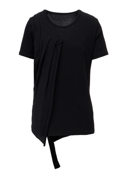 HIGH TWISTED MILANO RIB KNIT COMBI SHORT SLV T